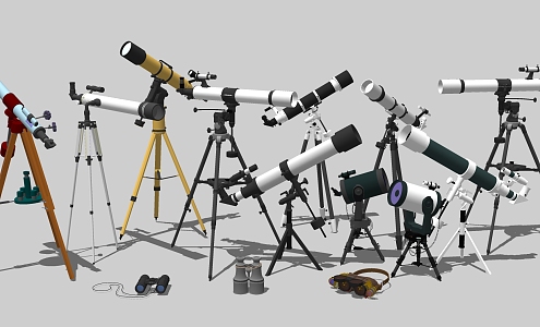 Modern Telescope Astronomical Telescope Combination 3d model