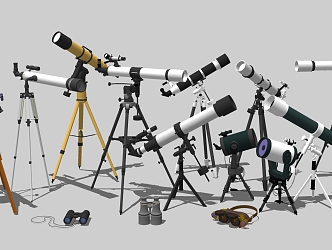 Modern Telescope Astronomical Telescope Combination 3d model