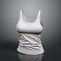 Stylish White Fitted Tank Top With Ruched Design And Crew Neck For Casual Wear