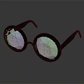Jewelry Inspired Sunglasses With Multicolored Cut Gemstone Lenses Rainbow Shine And Black Frames