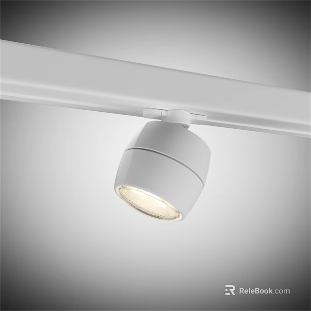 White Downlight Spotlight Track Mounted Illuminated Modern Ceiling Lighting Fixture 3d model