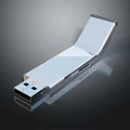 Silver USB Flash Drive With Metallic Finish Foldable Design And Portable Storage