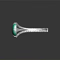Elegant Green Gemstone Ring With Silver Band And Sparkling Diamond Accents