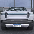 Silver Electric Pickup Truck With Modern Exterior Design