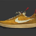 Yellow Nike Casual Shoes With White Laces Red Tongue Tags And White Swoosh