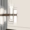 Modern Chandelier With Transparent Glass Shades Multiple White Light Sources And Reflections For Interior