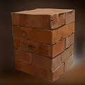 Stacked Red Bricks As Essential Construction Component For Building Projects 3d model