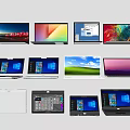 Different Laptop And 2-in-1 Models Featuring Various Screen Displays And Modern Designs 3d model