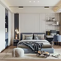 Modern Kids Room Interior With Bed Desk Chair Toy Car And Soft Rug