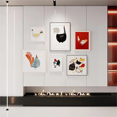 Decorative Picture Frames Hanging On Wall With Various Design Styles 3d model Decorative Picture Frames Hanging On Wall With Various Design Styles 3d model