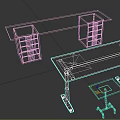 Wooden Office Tables With Drawers And Adjustable Height Design Including Matching Stool