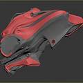 Futuristic Biomechanical Character With Pink And Gray Mechanical Armor Design Structure