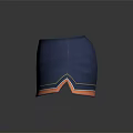 Stylish Blue Fabric Hat With Orange Trim And Green Stripes Design
