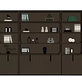 Modern Wooden Decorative Cabinet with Open Shelves Displaying Books Vases Plants and Decorative Items