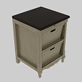 Rustic Wooden Chest of Drawers Featuring Two Storage Drawers And Ornate Legs