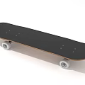 Stylish Modern Skateboard With Black Deck Wooden Edge And White Wheels