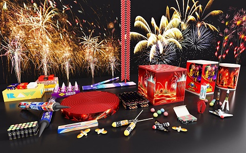 Chinese Fireworks, Fireworks, Firecrackers, Firecrackers, Salute, Earth Red, Spring Festival, Meichen, Festival Decoration, New Year's Supplies, Fireworks, Firecrackers, Fireworks, Smoke Bomb, Fairy Stick, Gatlin 3d model