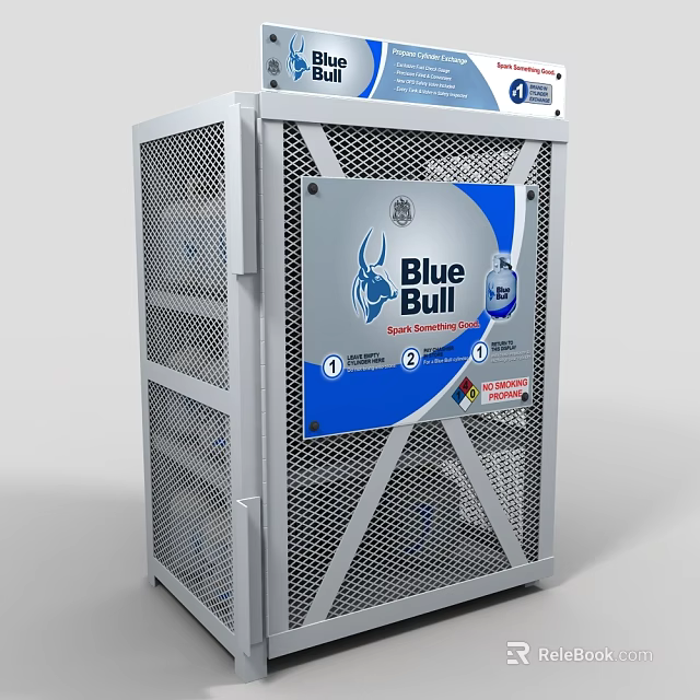 Blue Bull Safety Solution Equipment With Sturdy Metal Frame And Mesh Structure 3d model 