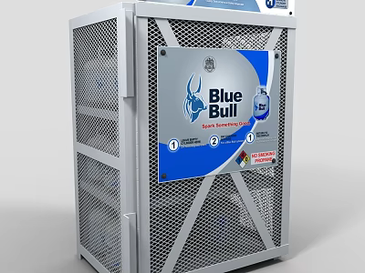 Blue Bull Safety Solution Equipment With Sturdy Metal Frame And Mesh Structure 3d model