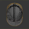 Medieval Knight Armor Helmet With Silver Metallic Finish Golden Accents Face Mask And Neck Guard
