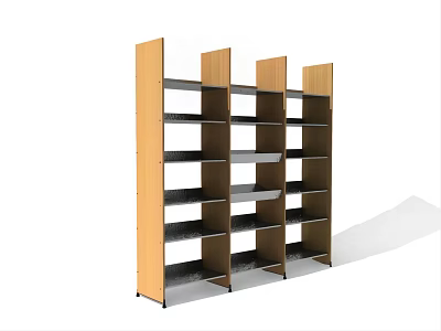Modern Light Wood Bookcase With Open Storage Shelves And Contemporary Design Structure 3d model