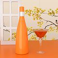 Modern Wine Glass Wine Bottle Wine Glass Goblet 3d model