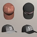 Stylish Baseball Hats with Marvel DC FB Logo Designs Brown Black Red Brim Casual Fashion