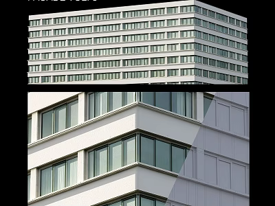 Modern Residential Building Exterior With White Facade And Large Windows Design 3d model