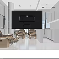Modern Bright Lounge Interior With Beige Leather Recliners Large Windows And White Cabinets