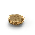 Artistic Golden Bird Nest Shaped Decorative Light With Woven Wooden Strips Modern Design