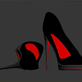 Black High Heels With Red Interior And Stylish Design For Daily Use