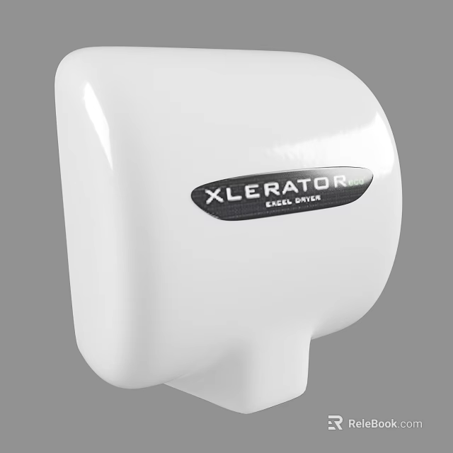 Xlerator Hand Dryer White Wall Mounted Bathroom Accessory With Modern Efficient Design 3d model 