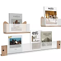 Modern Wooden Bookshelf With Transparent Shelves Displaying Books And Home Decor