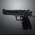 Modern Tactical Pistol With Metallic Body Black Grip And Silver Finish Design