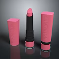 Pink Lipstick With Black Tube And Matching Glossy Pink Cosmetic Cases Design