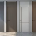 Modern Hinged Doors With Different Colors Wooden Texture Interior 3d model