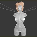 Game Movie Female Character With Blonde Double Bun Hairstyle And Upper Body On Black Background