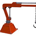 Red Industrial Lifting Equipment With Mobile Cranes And Chain Hooks For Heavy Duty