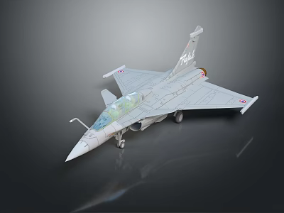 Light Gray Military Fighter Jet Model With Detailed Cockpit Landing Gear And Sleek Wings 3d model