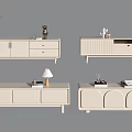 Stylish TV Stand Designs With Drawers Cabinets And Decorative Items 3d model