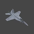 Modern Silver Fighter Jet With Aerodynamic Design Cockpit And Landing Gear