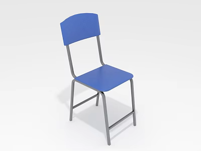 Blue Leisure Chair With Sturdy Metal Frame And Simple Modern Design 3d model
