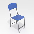 Blue Leisure Chair With Sturdy Metal Frame And Simple Modern Design
