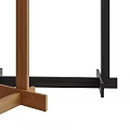 Modern Wooden And Black Clothes Rack With Hanging Clothes Minimalist Design For Garment Storage