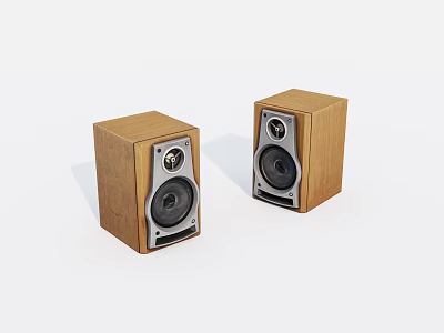 Classic Wooden Bookshelf Speakers With Vintage Design And High Audio Performance 3d model