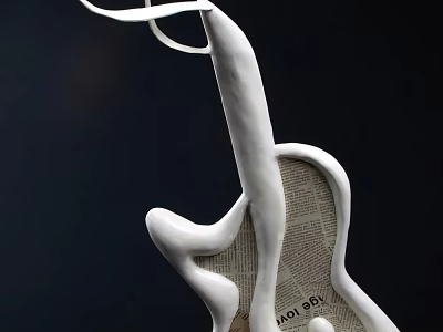 Guitar Shaped Decorative Ornament Set For Home Decor Accent Pieces Modern Design 3d model