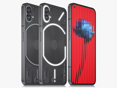 Smartphones With Transparent Backs And Unique Displays 3d model
