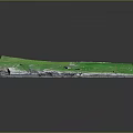 3D Terrain Model of Scenic Green Mountainous Island with Coastal Landscape