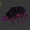 Colorful Insect Like Game Movie Character With Multiple Legs Glowing Red Parts And Metallic Exoskeleton