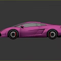 Pink Shiny Sports Car With Sleek Design And Black Alloy Wheels